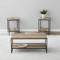 Mainstays Contemporary 3 Piece Rectangular Particle Board Coffee Table, Rustic Brown