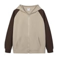 thumbnail image 5 of LYMAYTER ‌‌Women Zip Up Hoodie Color Block Long Sleeve Casual Lightweight Hooded Sweatshirt with Pocket, 5 of 7