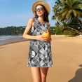 thumbnail image 3 of Pofeuu Yin Yang With Black And White Print Women's Sleeveless Dress, Loose Fit Summer Dress, Casual Tank Dress for Women, 3 of 7
