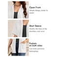 thumbnail image 3 of Demotime Women's Cardigans Open Front Short Sleeve Soft Casual Cover Up with Pockets White L, 3 of 7