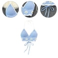 thumbnail image 6 of Hollowed Out Crocheted Beach Bikini Bras Vests for Women Bohemian Knitted Flower Halterneck Backless Crop Top Camisole, 6 of 8
