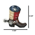 thumbnail image 3 of Rustic Western Patriotic Texas State Flag Cowboy Boot Money Coin Piggy Bank, 3 of 9