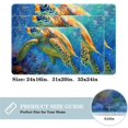 Cartoon Ocean Turtle Coral Washable Square Area Rug, NonSlip Floor Mat
