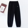 thumbnail image 5 of SGFCWSX Girls Sweatpants Elastic Waist Soft Loose Fit Jogger Pants with Elastic Cuffs for Kids Black Size 4 Years, 5 of 6