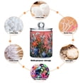 thumbnail image 6 of Yayeee 2 Pack Qtip Holder Bathroom Cotton Swab Canister with Lid Clear Dispenser Set, Orange Vibrant Flowers, 6 of 6