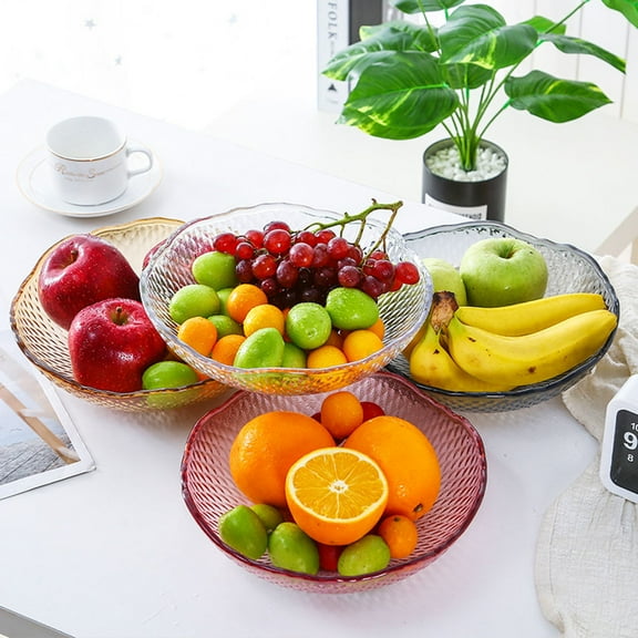 Kitandove Fruit Bowl Pink Plastic 1Set 9.1*9.1*2.8in