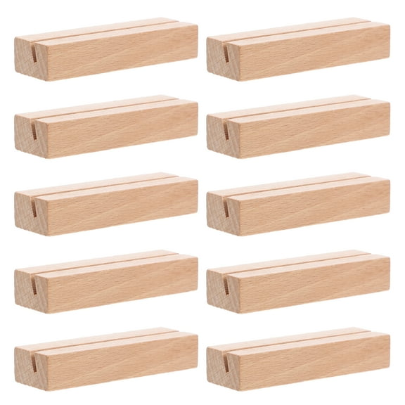 10 Pcs Display Stand Base Display Shelves Business Cards Holder Name Cards Holder Wooden Picture Base Office