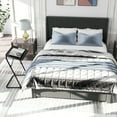 thumbnail image 2 of Homy Casa Queen Platform Bed with Soft Upholstered Headboard and Tray Table Set, 2 of 12
