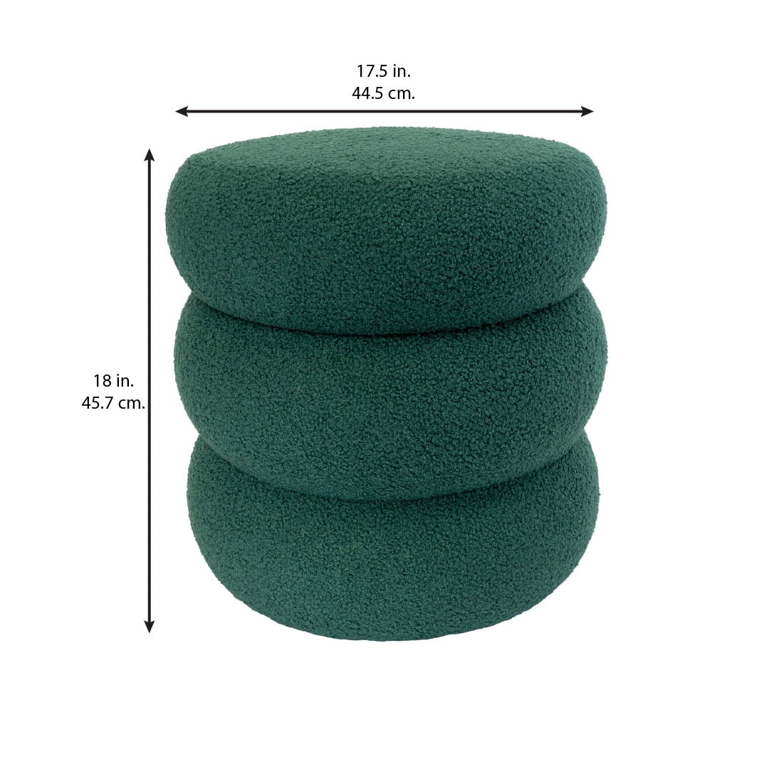 Mainstays Boucle Cloud Storage Ottoman, Green
