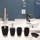 thumbnail image 3 of Juego de 5 piezas de accesorios de baño modernos estilo nórdico: soporte para cepillos de dientes y jabonera Negro, 3 of 9