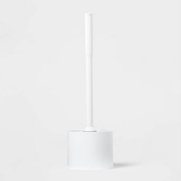 Plunger White - Essential Bathroom Accessory, Plastic with Holder, Recyclable