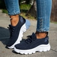 thumbnail image 2 of Modstep Women's Road Running Shoes Non Slip Walking Athletic Chunky Sneakers Breathable Lace up Casual Shoe wth Arch Support Blue size 7.5, 2 of 8