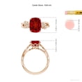 thumbnail image 5 of ANGARA Lab Grown Nature-Inspired Cushion Rectangular Ruby Floral Engagement Ring for Women in 14K Rose Gold (Size-10x8mm) | July Birthstone, Anniversary, Jewelry Gift for Women | Lab-Grown Ruby Ring, 5 of 8