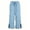 Light Blue, variant on lnmuld Girls Solid Crinkle Gauze Wide Leg Pants Elastic Drawstring Split Hem Casual Beach Trousers Size:5-6 Years