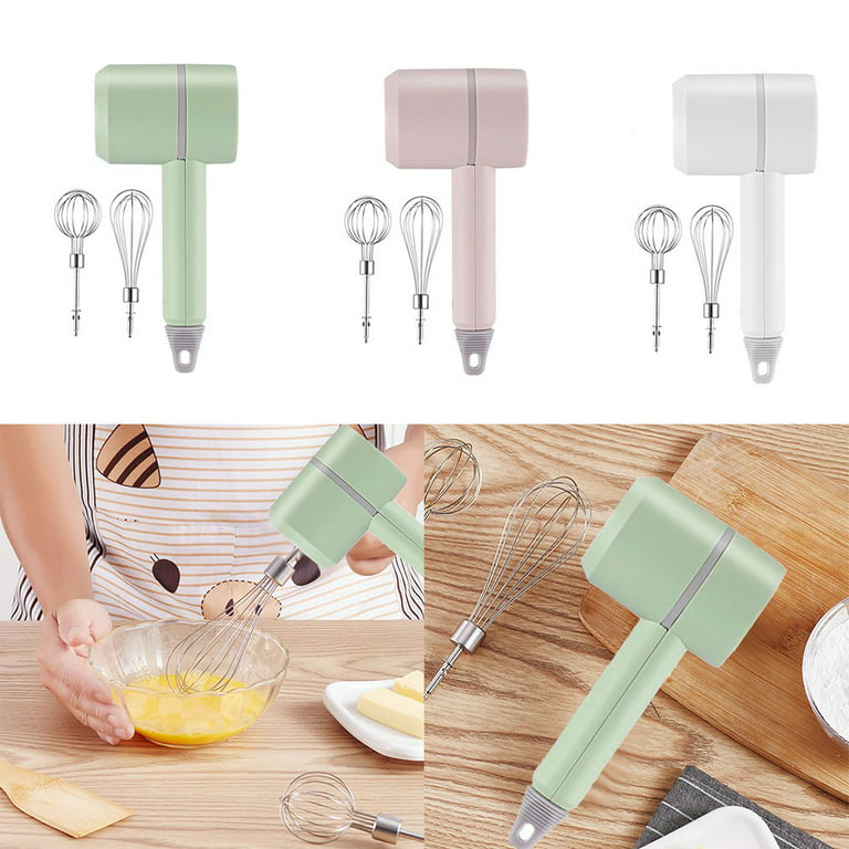 Handheld Electric Egg beaterCordless Baking Cream Whisk, 3-in-1 Hand Mixer for Home Kitchen Baking, Green