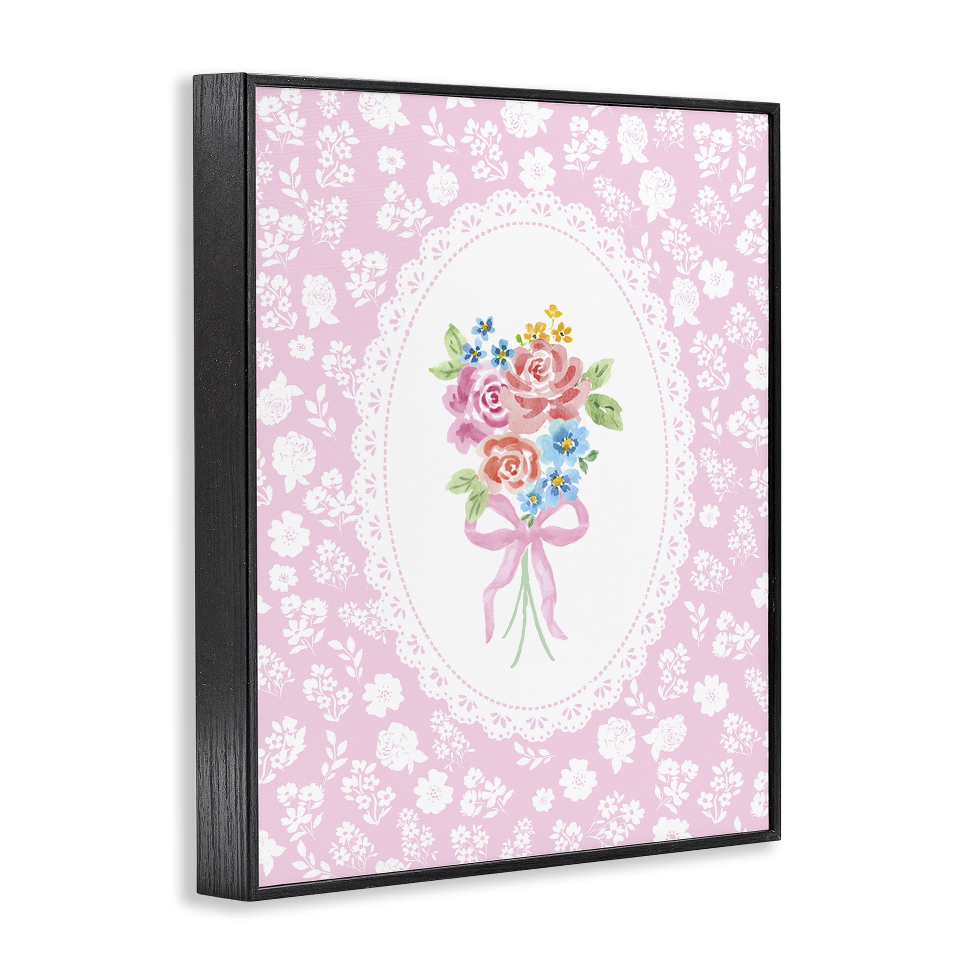 Stupell Industries Pink Feminine Bouquet Black Framed Giclee Art, design by Corinne Haig
