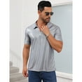 thumbnail image 2 of Mens Shirt 70s Zip Polo Shirts Short Sleeve Shiny Shirt Disco Outfits Party Costume Top, 2 of 5