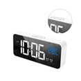 thumbnail image 2 of Inteprter Reloj con espejo LED, pantalla de temperatura USB, música de cabecera, reloj electrónico para niños y estudiantes Decoración del hogar Blanco Inteprter HA001222-01, 2 of 6