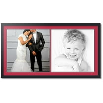 ArtToFrames Collage Photo Picture Frame with 2 - 20x20 Openings, Framed in Black with Rouge and Black Mats (CDM-3926-40)