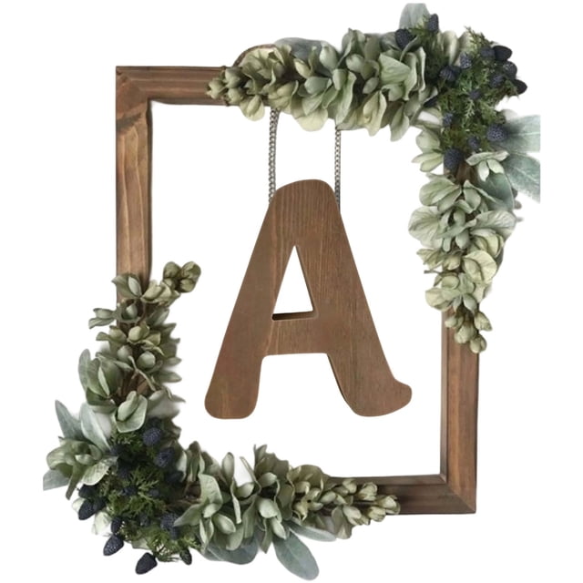 Corona de madera con letras para pared, salón, dormitorio, letrero decorativo con gancho y cuerda para crear palabras DIY.