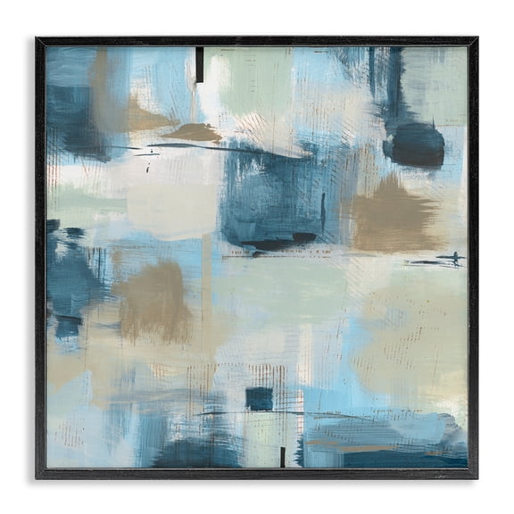 Stupell Industries Contemporary Modern Abstract Tiled Paint Patchwork Collage Black Framed Giclee Art, 12 x 12, by Susan Jill