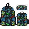 thumbnail image 1 of Backpack Adult Rucksack Daypack Bookbag With Lunch Bag And Pencil Case Combination（Compatible With Video Game Weapon Gamer pattern）, 1 of 6
