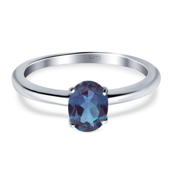 Lab Alexandrite Size-5 Minimalist Oval Cathedral Solitaire Ring Wedding Engagement Rings For Women 925 Sterling Silver Gifts For Her