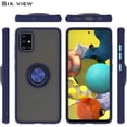 thumbnail image 4 of Xpression Case for LG K53, LG K52 Finger Ring Stand Holder Kickstand Hybrid Frosted Matte Silicone Soft TPU Hard PC Frame Shock-Absorption Phone Cover [Blue], 4 of 8