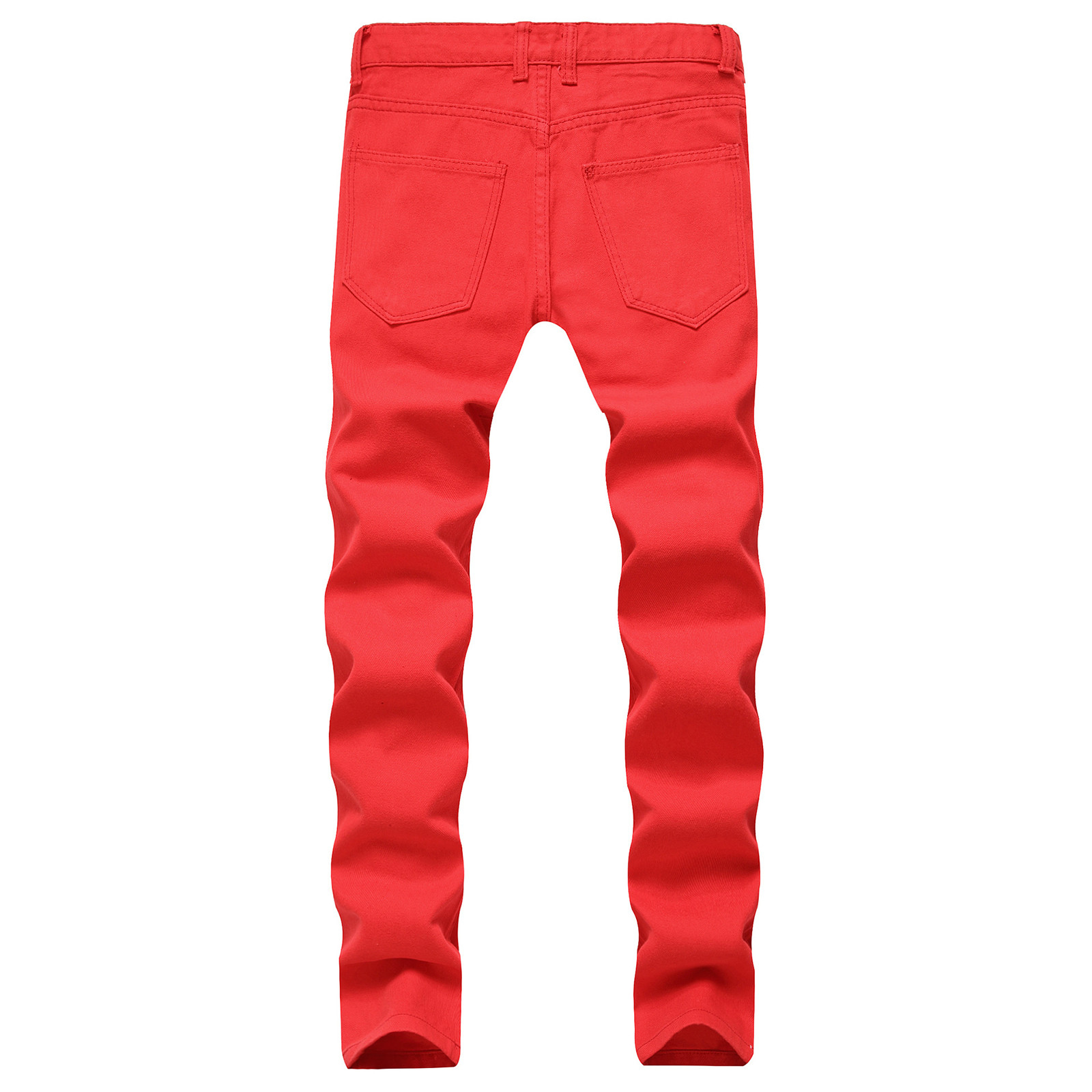 Pants for Men's Jeans Newly Slim Ripped Hip-hop Stretch Denim Cargo Pants Motorcycle Capri Trouse Pencil Pants - image 4 of 4