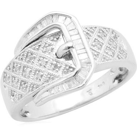 1/5 Carat T.W. Diamond Buckle Band in Sterling Silver