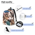 thumbnail image 4 of Vsdgher Playful Cat Print Canvas Backpack Travel Rucksack Unisex Knapsack 15.7/17.7Inch Laptop Backpack for Work,College -Small, 4 of 5