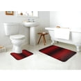 thumbnail image 4 of Xecao Red Geometric 2-Piece Vintage Seamless Anti-Skid Mat Set, featuring a stylish pattern for a safe and elegant toilet rug experience, 4 of 6