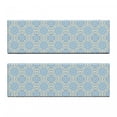 thumbnail image 2 of Orient Bench Cushion Set of 2, Tile in Eastern Style Ornamental Lace Tracery Swirl Geometrical Design, Standard Size Foam Pad and Decorative Cover, Pale Blue Pale Yellow, by Ambesonne, 2 of 4