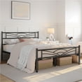 thumbnail image 1 of Yaheetech Metal Platform Bed with Cloud-inspired Design, Full, Black, 1 of 6