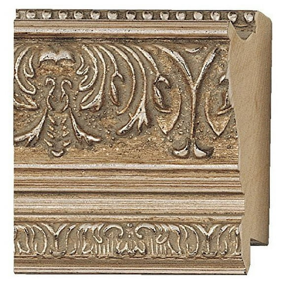 Picture Frame Moulding (Wood) 100Ft Bundle - Ornate Silver Finish - 2.375" Width - 1/2" Rabbet