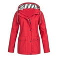 Plus Size Women's Hooded Wind Jacket Climbing Coat Waterproof Rain Coat