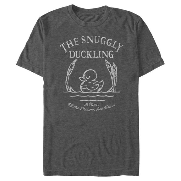 Men's Tangled The Snuggly Duckling a Place Where Dreams are Made Graphic Tee Charcoal Heather 4X Large