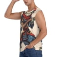 thumbnail image 3 of Fotbe Samurai Frog Guitar Men's Camiseta sin Mangas Estampada para Hombres, Playera Casual para Gimnasio, Entrenamiento, Playa-Large, 3 of 7