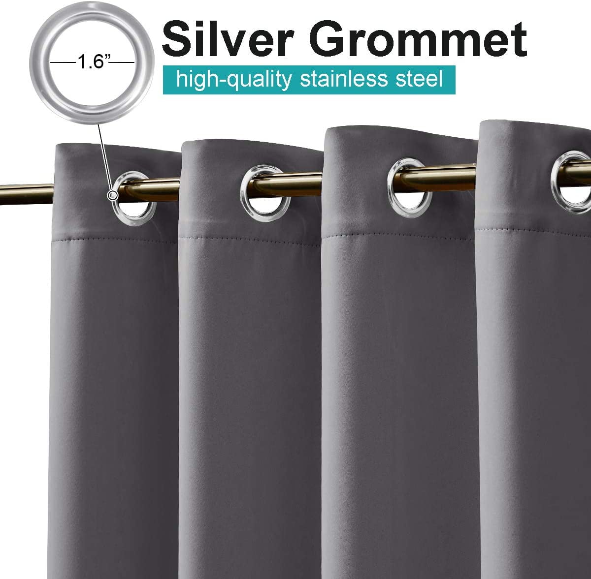 Lapalife Outdoor Curtains for Patio Waterproof Grommet Anti-Tickling Patio Curtains Light Blocking Privacy for Porch, Pergola, 52"x 96", Dark Gray, 1 Panel