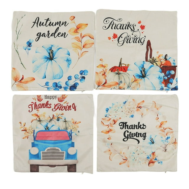 Thanksgiving Pillow Covers,4 Pcs Thanksgiving Pillow Thanksgiving Pillowcase Thanksgiving Decortion Compact and Lightweight
