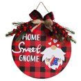 thumbnail image 1 of Coofit Welcome Sign Set Round Plaid Front Door Decor Door Hanging Sign for Christmas, 1 of 10