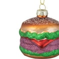 thumbnail image 3 of 2.25" Brown, Green, and Red Glass Hamburger Christmas Ornament, 3 of 4