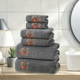 thumbnail image 5 of 6-Piece Halloween Bath Towel Set Cotton Soft Absorbent Towels for Bathroom Spa Home Decor Includes Bath Hand and Square Towels(Gray,A), 5 of 6