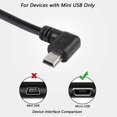 thumbnail image 2 of Cable CERRXIAN Mini USB 2.0 de 90 grados tipo A a Mini B de 5 pines y 30 cm, 2 of 7