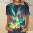 thumbnail image 5 of YOZGXEG Going Out Tops For Women Loose Round Neck Short Sleeve T Shirt Women Soft Polyester Spandex Casual Graphic Print Top Green S-3Xl, 5 of 5