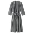thumbnail image 2 of Bata de noche con cuello en V, ropa de dormir sexy, bata de mujer, vestido de noche, gris, XXL Kearding AP000943-06, 2 of 7