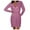 Pink, variant on Efsteb Fall Dresses for Women Fashion Long Sleeve Dress Temperament Slim Ruched Dress V-Neck Solid Color Casual Silver S