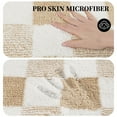 thumbnail image 5 of Bathroom Rugs, Yamaziot Checkered Bath Rugs Set 3, Non Slip Absorbent Bathroom Runner with Toilet Cover Mat, Washable Extra Soft Microfiber Floor Carpet, 5 of 7