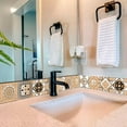 thumbnail image 3 of Mi Alma Peel & Stick Tiles - Brown Floral Vinyl Backsplash 12x12, 3 of 11