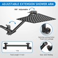 thumbnail image 2 of KINGTACK shower head combo, 12 Inch Rain Shower Head with Adjustable Extension Arm and 5 Spray Filtered Shower Head, Black, 2 of 7